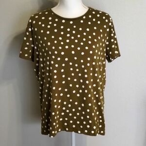 Zara green/White polka dot size large loose fit tee
